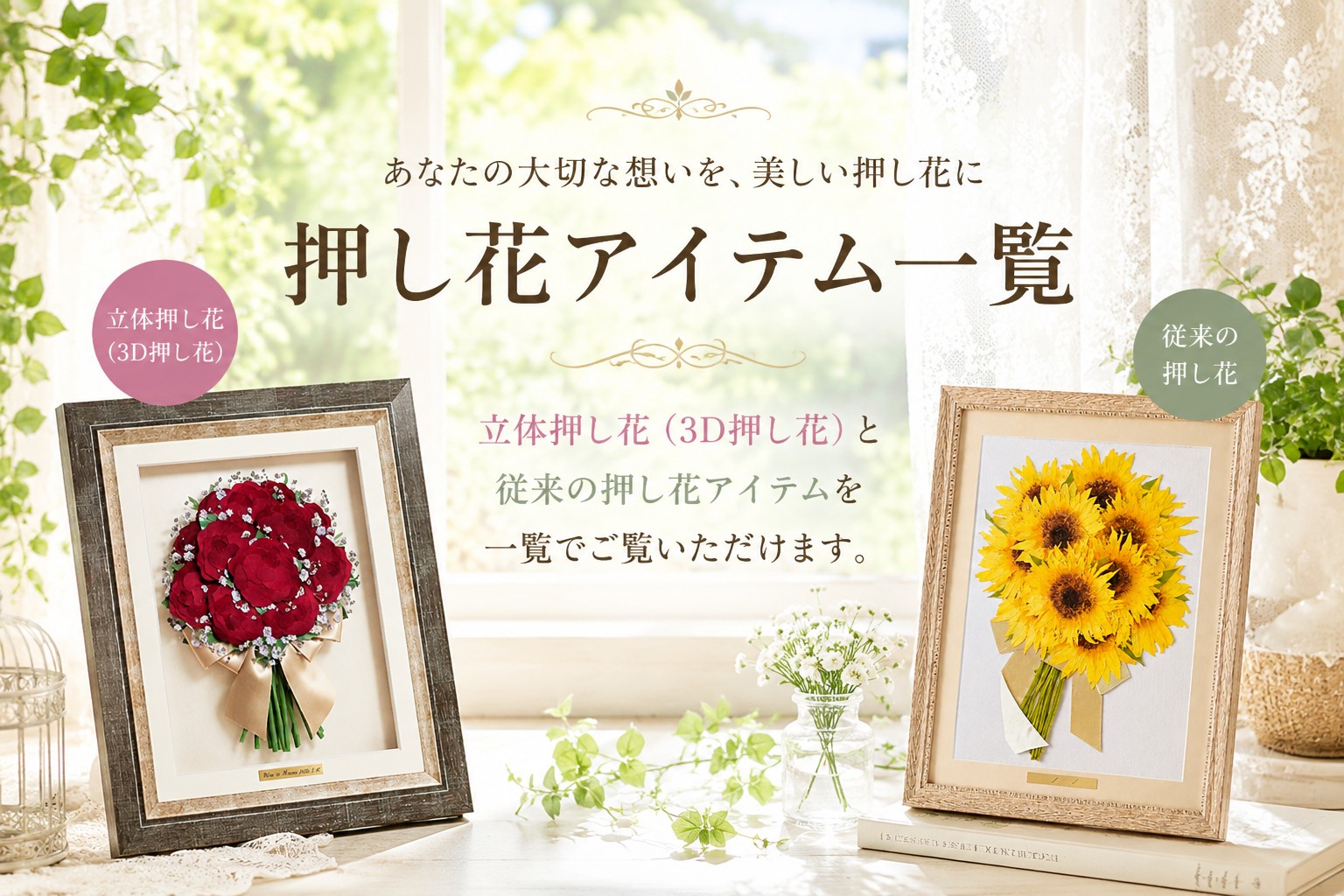 押し花保存作品