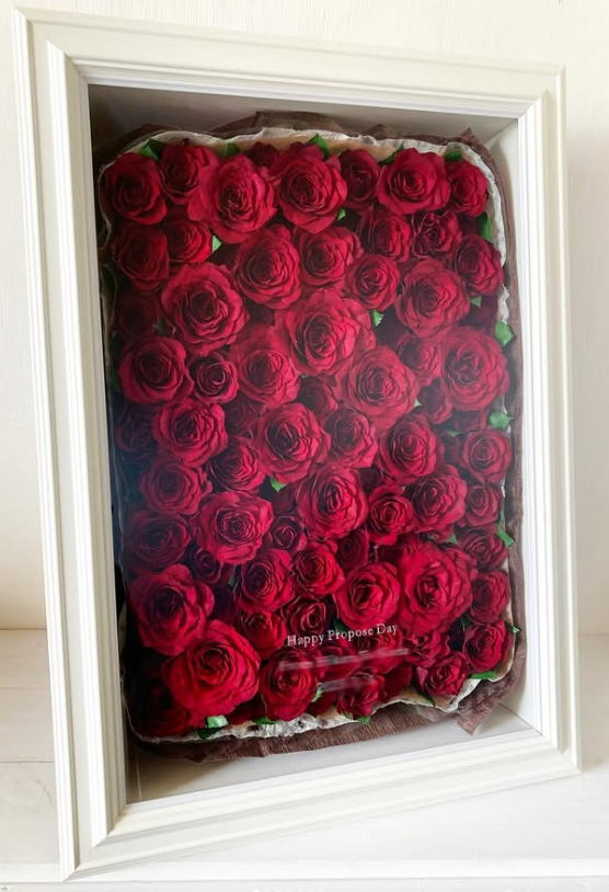 加工後のドライフラワー保存（敷き詰めデザイン）
